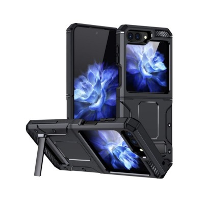 Husa Samsung Galaxy Z Flip5, Hybrid Armor Kickstand, Negru